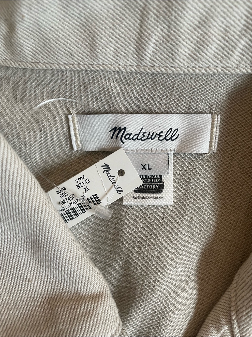 Madewell Denim Zip-Front Trucker Jacket In Holbrook Wash Size Xl Nwt $178 Nz143 — image 8 of 8